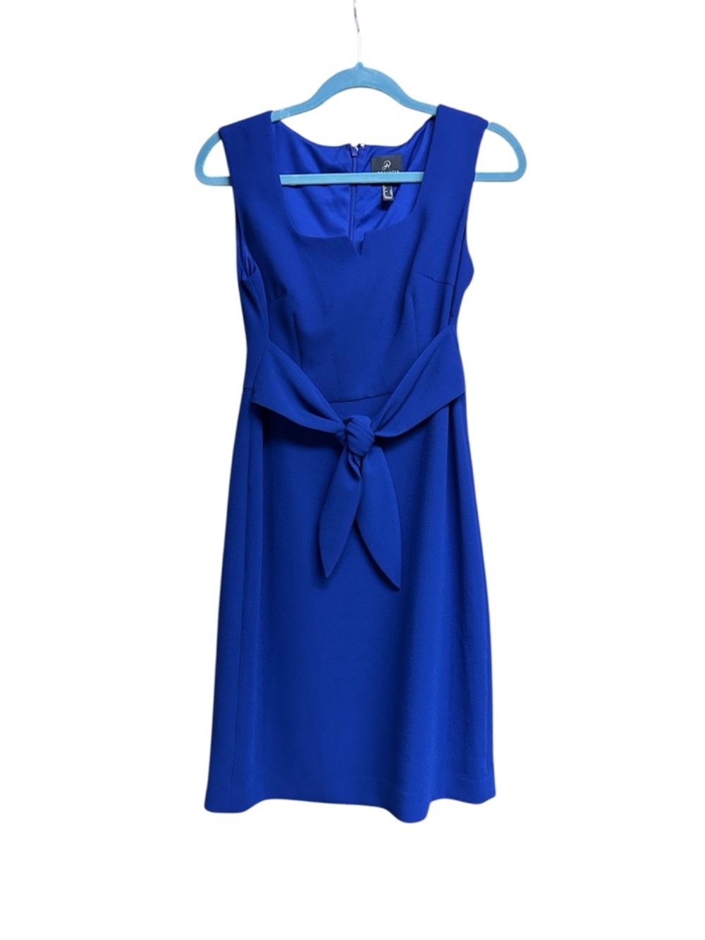 Adrianna Papell Royal Blue Midi Dress with Front Tie